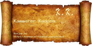 Kammerer Kadosa névjegykártya